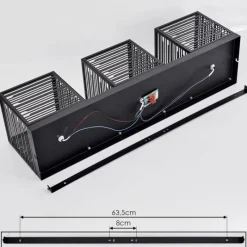 Lampes Industrielles-hofstein Plafonnier Cire Noir, 3 lumières