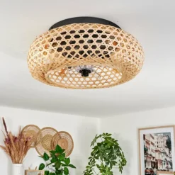 hofstein Plafonnier 50 cm Bauro Noir, 4 lumières, Télécommandes