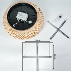 hofstein Plafonnier 50 cm Bauro Noir, 4 lumières, Télécommandes