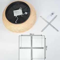 hofstein Plafonnier 50 cm Bauro Noir, 4 lumières, Télécommandes