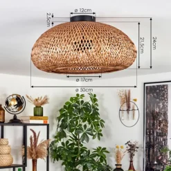 Luminaires Scandinaves-hofstein Plafonnier 50 cm Bauro Noir, 2 lumières