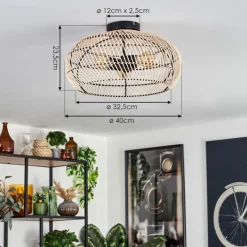 Luminaires Scandinaves-hofstein Plafonnier 40 cm Brandala Noir, 3 lumières