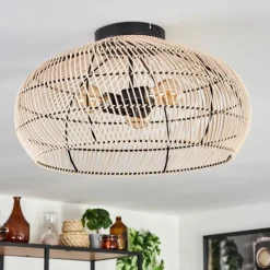 Luminaires Scandinaves-hofstein Plafonnier 50 cm Brandala Noir, 3 lumières