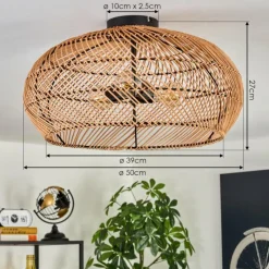 Luminaires Scandinaves-hofstein Plafonnier 50 cm Brandala Noir, 3 lumières