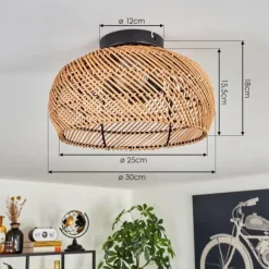 hofstein Plafonnier 30 cm Brandala Noir, 2 lumières