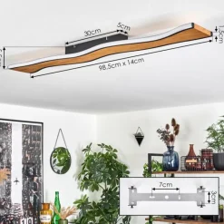 hofstein Plafonnier 98,5 cm Malling LED Écru, Noir, Blanc, 1 lumière