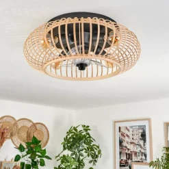 hofstein Plafonnier 50 cm Oravi Noir, 4 lumières, Télécommandes