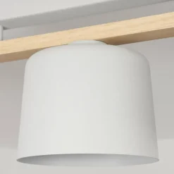 Luminaires Scandinaves-hofstein Plafonnier Combarbala Gris, Bois clair, 3 lumières