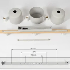 Luminaires Scandinaves-hofstein Plafonnier Combarbala Gris, Bois clair, 3 lumières