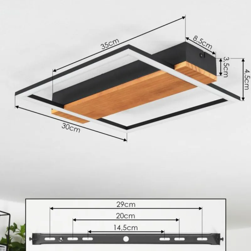 hofstein Plafonnier Courceaux LED Écru, Noir, 1 lumière