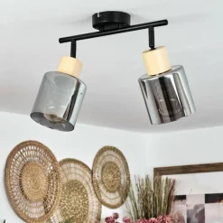 Luminaires Scandinaves-hofstein Plafonnier Covelas Écru, Noir, 2 lumières