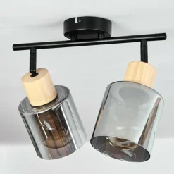 Luminaires Scandinaves-hofstein Plafonnier Covelas Écru, Noir, 2 lumières