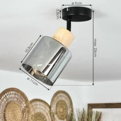 Luminaires Scandinaves-hofstein Plafonnier Covelas Écru, Noir, 1 lumière