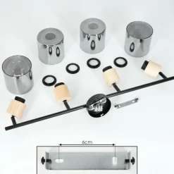 Luminaires Scandinaves-hofstein Plafonnier Covelas Écru, Noir, 4 lumières