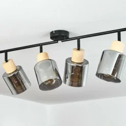 Luminaires Scandinaves-hofstein Plafonnier Covelas Écru, Noir, 4 lumières