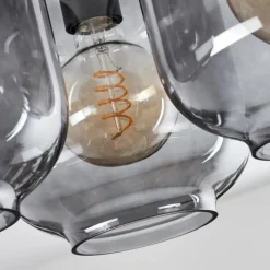 Suspension Verre Fumé-hofstein Plafonnier Curveira Bronze, Noir, 3 lumières