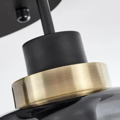 Suspension Verre Fumé-hofstein Plafonnier Curveira Bronze, Noir, 3 lumières