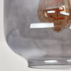 Suspension Verre Fumé-hofstein Plafonnier Curveira Bronze, Noir, 1 lumière