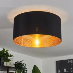 Lampes En Tissu-hofstein Plafonnier Don Noir, 1 lumière