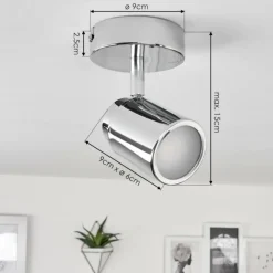 hofstein Plafonnier Douarnenez Chrome, 1 lumière