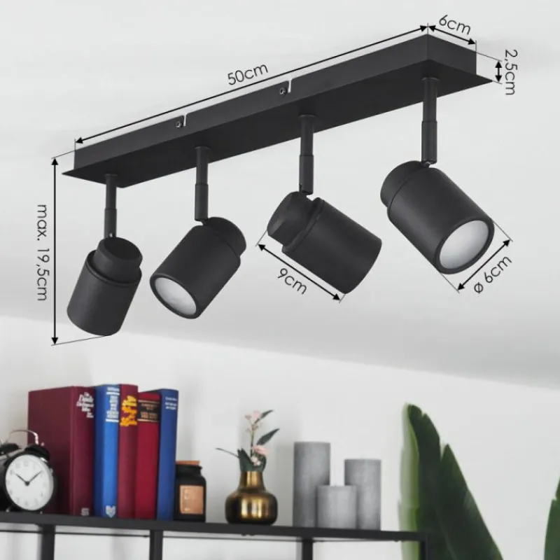 hofstein Plafonnier Douarnenez Noir, 4 lumières