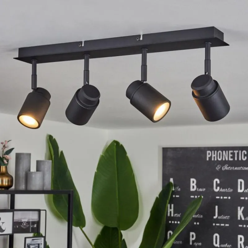 hofstein Plafonnier Douarnenez Noir, 4 lumières