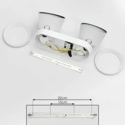 hofstein Plafonnier Especiosa Blanc, 2 lumières