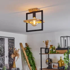 Luminaires Scandinaves-hofstein Plafonnier Espenel Bois clair, Noir, 1 lumière