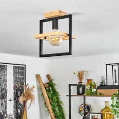 Luminaires Scandinaves-hofstein Plafonnier Espenel Bois clair, Noir, 1 lumière