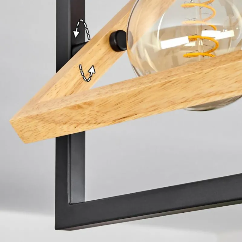 Luminaires Scandinaves-hofstein Plafonnier Espenel Bois clair, Noir, 2 lumières