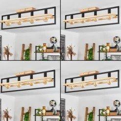 Luminaires Scandinaves-hofstein Plafonnier Espenel Écru, Noir, 4 lumières