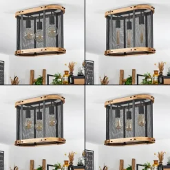 Luminaires Scandinaves-hofstein Plafonnier Feillens Écru, Noir, 3 lumières