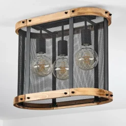 Luminaires Scandinaves-hofstein Plafonnier Feillens Écru, Noir, 3 lumières