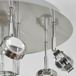 hofstein Plafonnier Fernandaires LED Nickel mat, 18 lumières