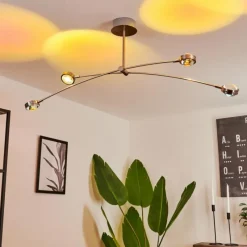 hofstein Plafonnier Fernandaires LED Nickel mat, 8 lumières