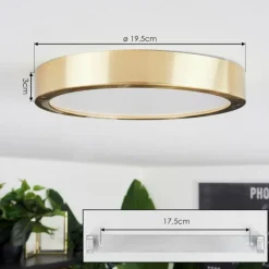 Lampes Art Déco-hofstein Plafonnier Finsrud LED Or, 1 lumière