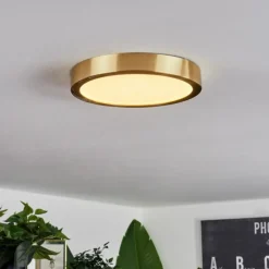 Lampes Art Déco-hofstein Plafonnier Finsrud LED Or, 1 lumière