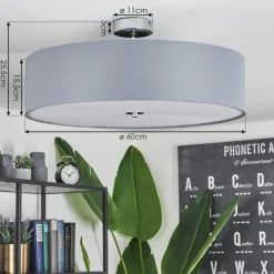 Lampes En Tissu-hofstein Plafonnier Foggia Chrome, 3 lumières