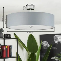 Lampes En Tissu-hofstein Plafonnier Foggia Chrome, 3 lumières