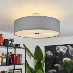 Lampes En Tissu-hofstein Plafonnier Foggia Chrome, 3 lumières