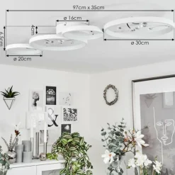 hofstein Plafonnier Fombillou LED Blanc, 1 lumière