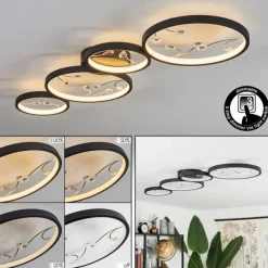 hofstein Plafonnier Fombillou LED Noir, 1 lumière