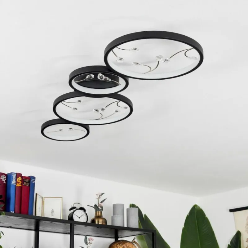 hofstein Plafonnier Fombillou LED Noir, 1 lumière