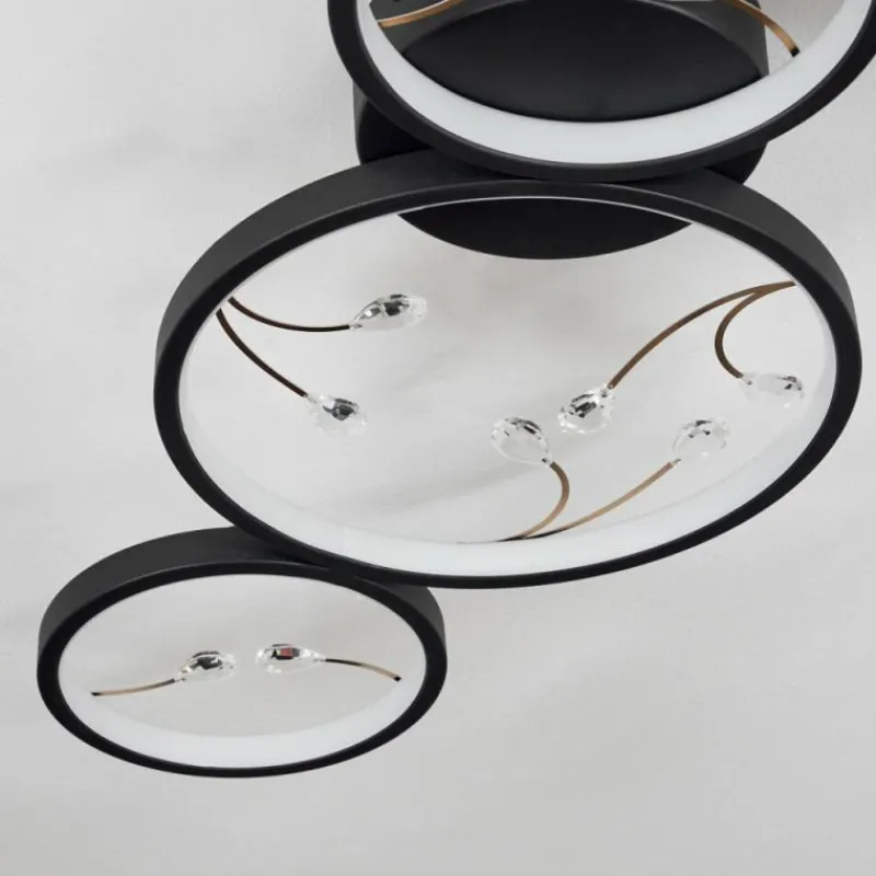 hofstein Plafonnier Fombillou LED Noir, 1 lumière