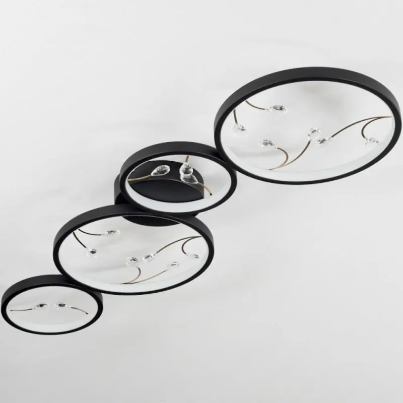 hofstein Plafonnier Fombillou LED Noir, 1 lumière