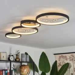 hofstein Plafonnier Fombillou LED Noir, 1 lumière