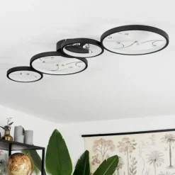 hofstein Plafonnier Fombillou LED Noir, 1 lumière