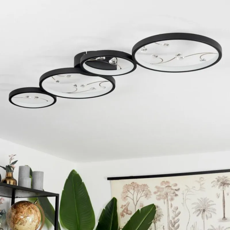 hofstein Plafonnier Fombillou LED Noir, 1 lumière