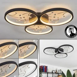 hofstein Plafonnier Fombillou LED Noir, 1 lumière