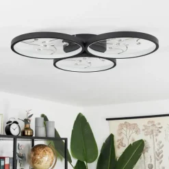 hofstein Plafonnier Fombillou LED Noir, 1 lumière